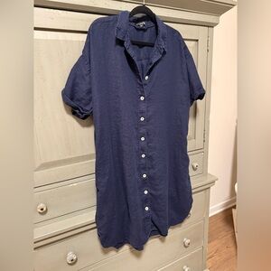 Women’s Navy Blue Linen Dress